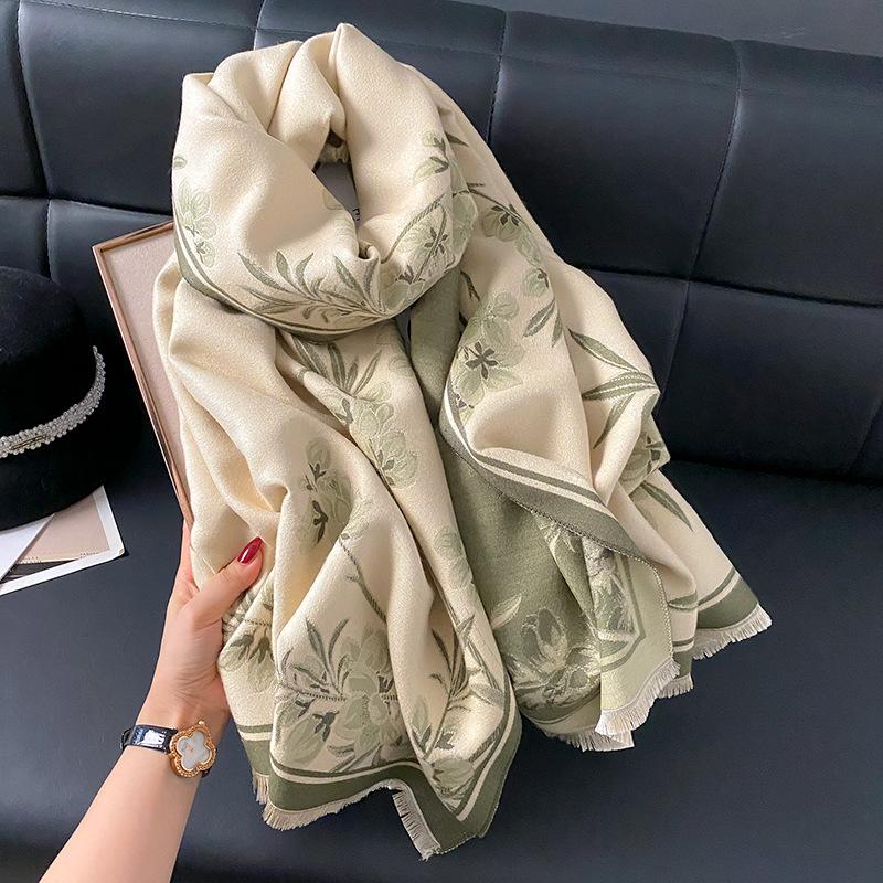 High-end scarf women's winter imitation cashmere for elders, mother-in-law shawl, outer shawl warm scarf new