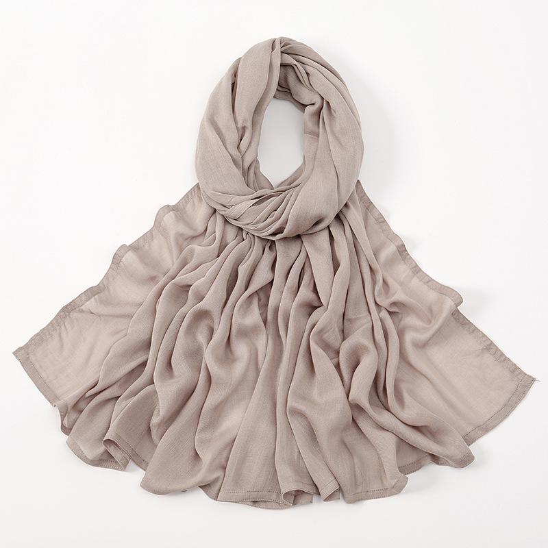 Autumn new solid color hot-selling Malay Indonesian cotton headscarf, monochrome wide-brimmed thin Modal breathable scarf