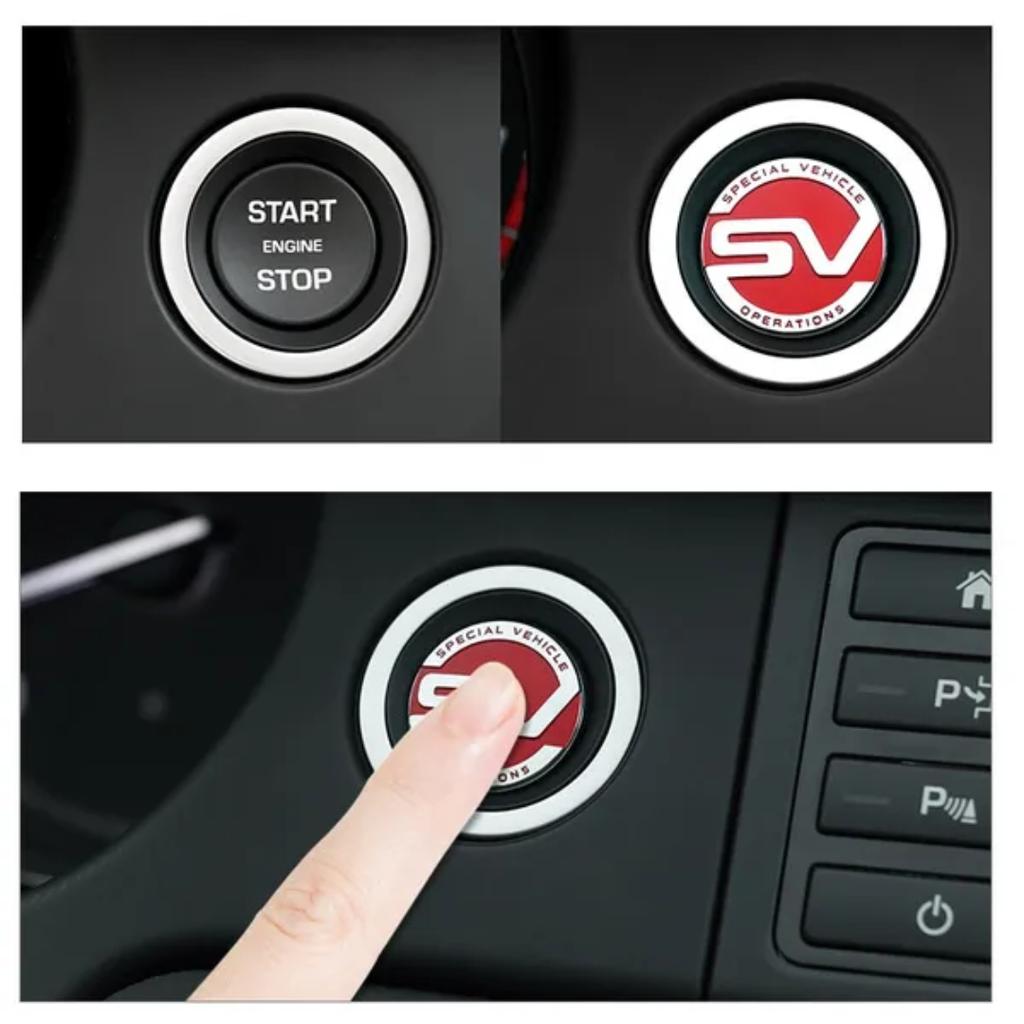 Nálepka s hlavicí řadící páky SV Nálepka s logem Start Stop Motor Tlačítko Emblém Nálepka pro Jag/uar LA/ND RO/VER RAN/GE RO/VER