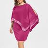 2024 Irregular Sequin Patchwork Plus Size Women's Dress - 8 Colors & Sizes Available