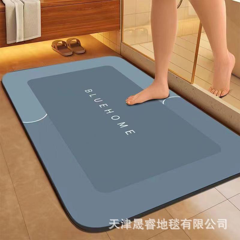 Quick-Dry Diatomite Bath Mat Bathroom Entrance Non-Slip Absorbent Floor Rug Modern Minimalist Design