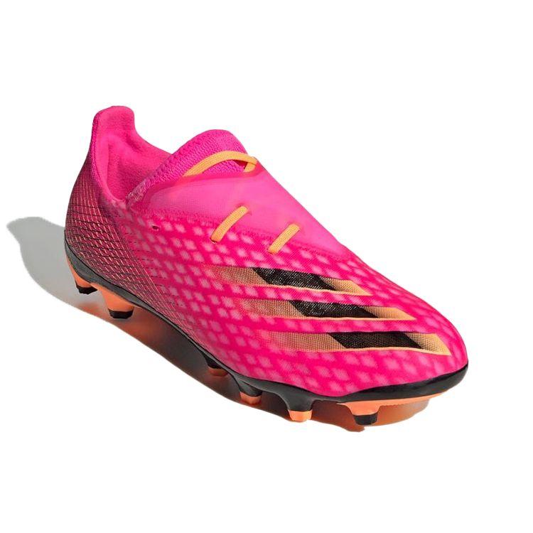 Adidas X Ghosted .2 Round Toe Lace-Up HG (Rubber Short Studs) Durable Soccer Shoes Men Soccer Shoes Pink FY7270