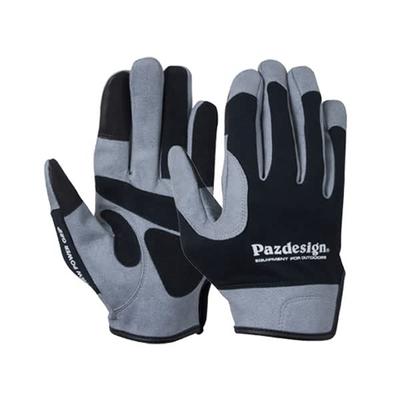 Puzzle Design Gloves Offshore Gloves Leather Finger Guard PGV-033 Black White M