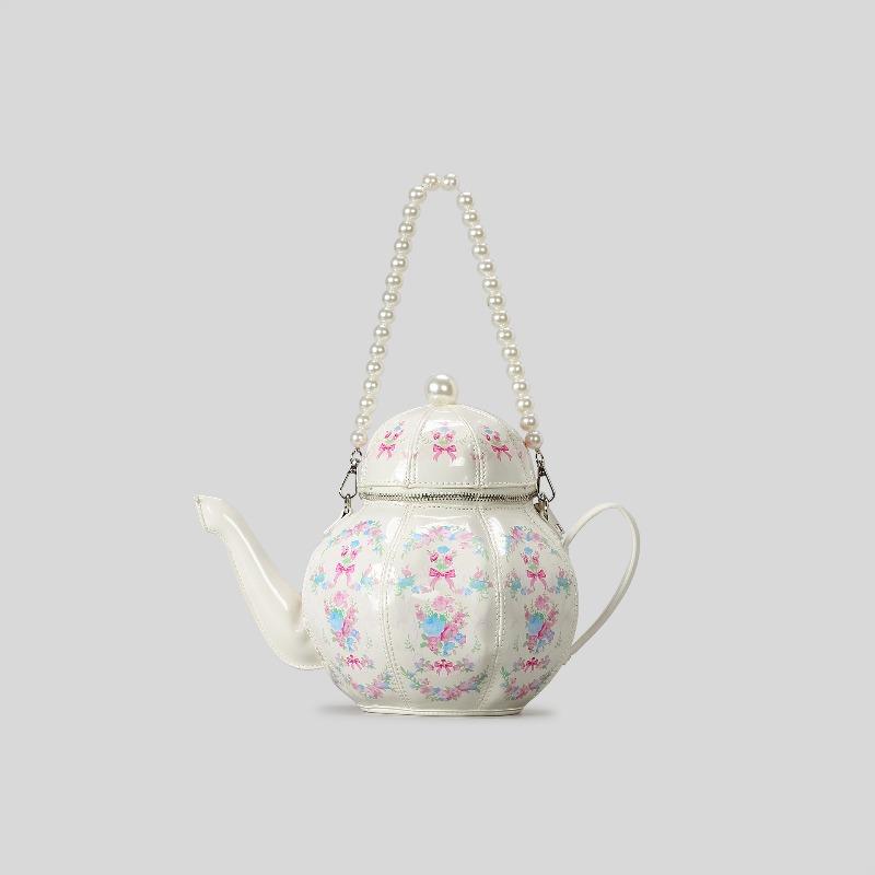 Printed teapot handbag creative shoulder messenger