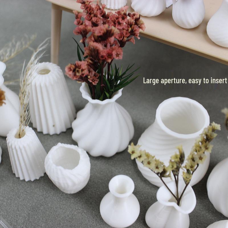 Miniatur Weiße Kunstvase für Puppenhausdekoration