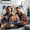 1PC Dean Winchester Print Flannel Blanket, High Quality All Seasons, Home Decor, Warmth and Comfort, Perfect for Christmas Gifts