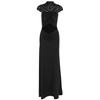 Women's Brown Short Sleeve Hollow Out Ruffle Detail Bodycon Long Dress