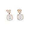 Classic Versatile Stone Set Rose Gold Princess Square Earrings Gold Plated Fashion No Pierced Earrings Geometric Earrings Women's