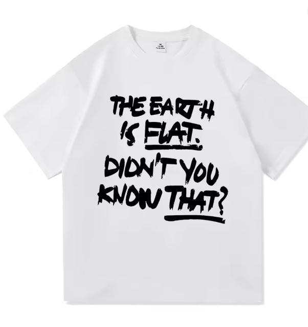 The Earth Is Flat Didnt You Know That Tshirt Min Yoong Cat UnisexUnisex Clothing Harajuku High Quality Clothes Cotton Tshirts Tops S