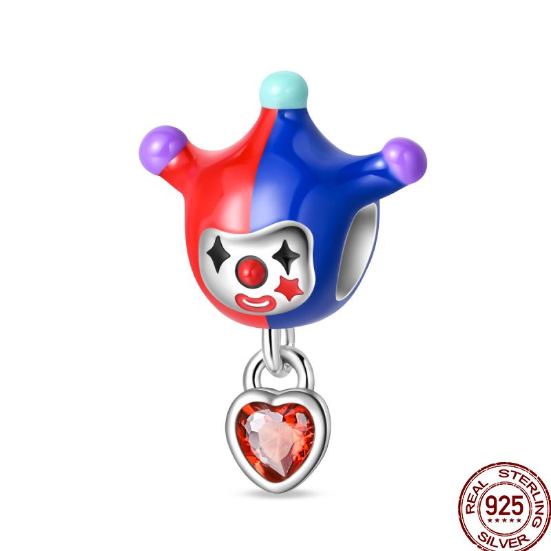 Copper Magician Circus Playing Cards Teddy Bear Charm Beads Suitable Fit Pan Original Bracelet Diy Jewelry