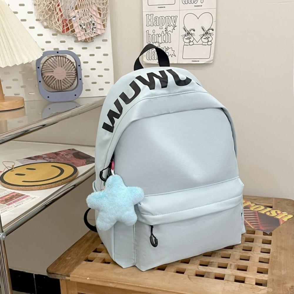 Korean Version of Alphabet Large-capacity Schoolbag Niche Design Fashionable Versatile Casual Backpack Lightweight Waterproof Burden-reducing Backpack