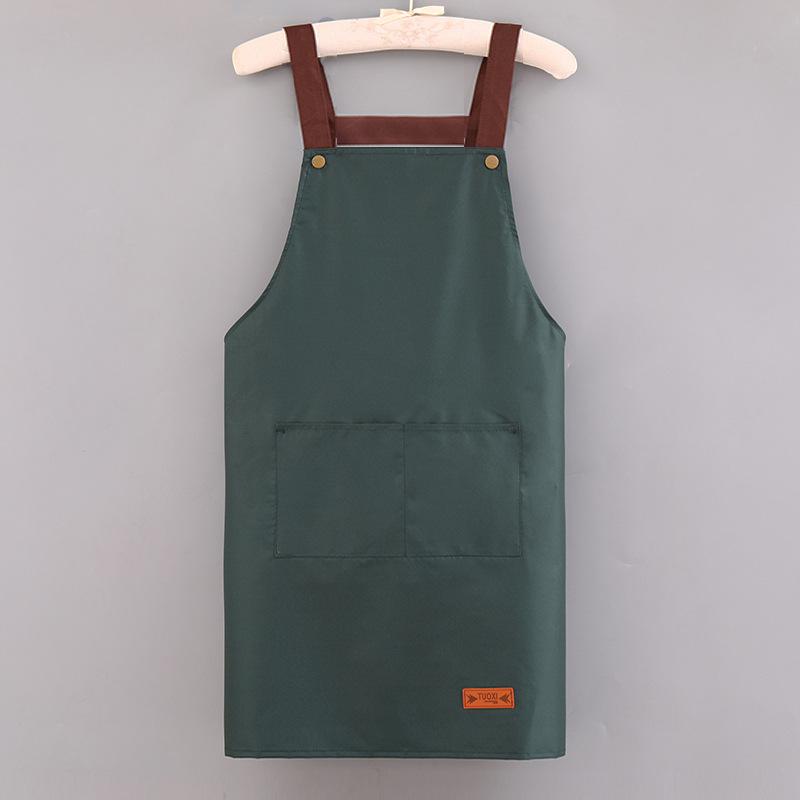 Unisex wasserdichte ölabweisende Küchenschürze mit großer Tasche und verstellbarem Riemen - Einfarbige, Übergröße