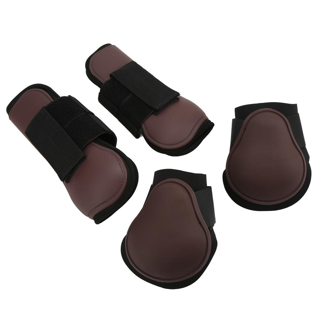 4pcs Horse Leg Boots Shock Absorbing Horse Support Boots for Jumping Riding CompetitionSet of Brown