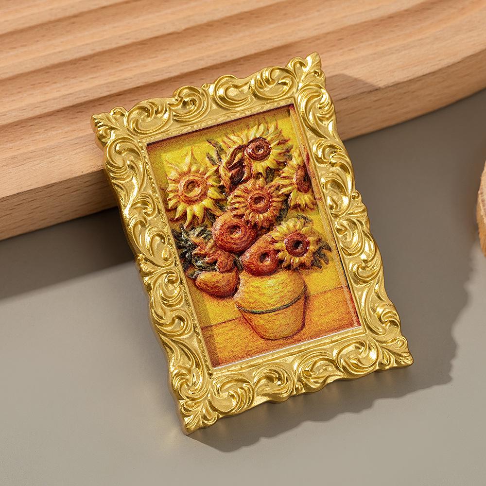 3D World Famous Painting Resin Fridge Magnet - Creative Retro Character Design