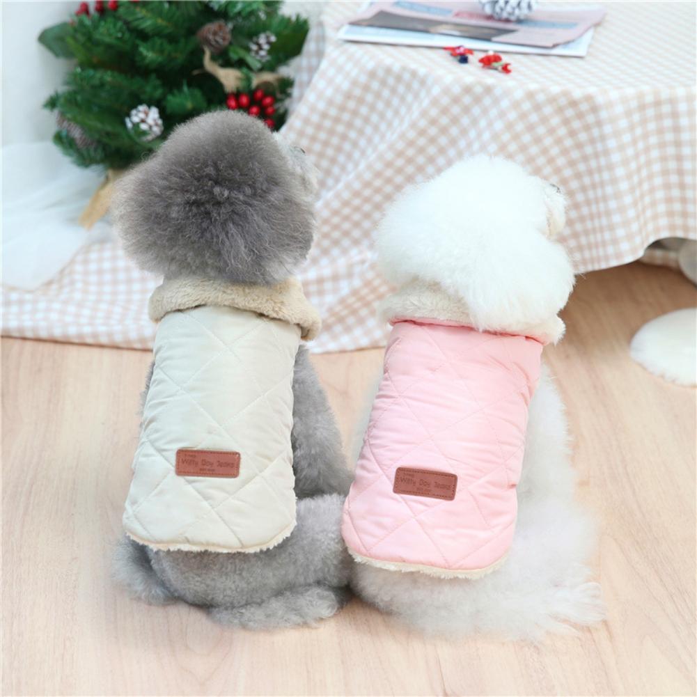Winter Warm Dog Cat Clothes Fur Collar Small Dogs Puppy Coat Thick Cotton Pet Jacket Outfits Clothes for Small Dog Chihuahua Pug