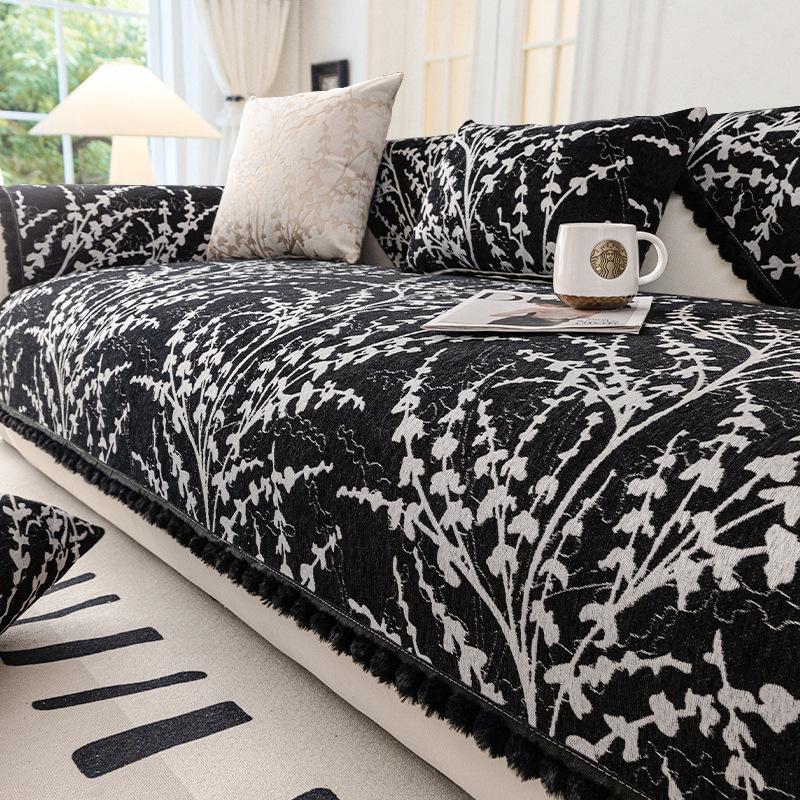 

Доступная Роскошная Подушка для дивана из синели в стиле ретро, ​​универсальный нескользящий кожаный чехол для дивана на четыре сезона, тканевый чехол 70*70cm