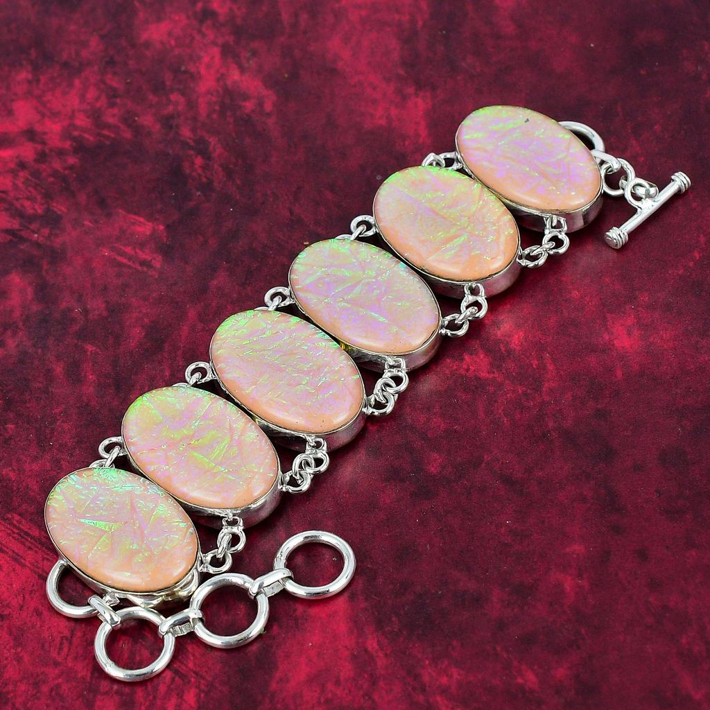 Orange Australischer Triplet-Opal Handgefertigter Schmuck, 925 Massiv Sterlingsilber, Bezaubernder Edelstein Armband Schmuck, Zierlicher Schmuck Geschenk für Ehefrau