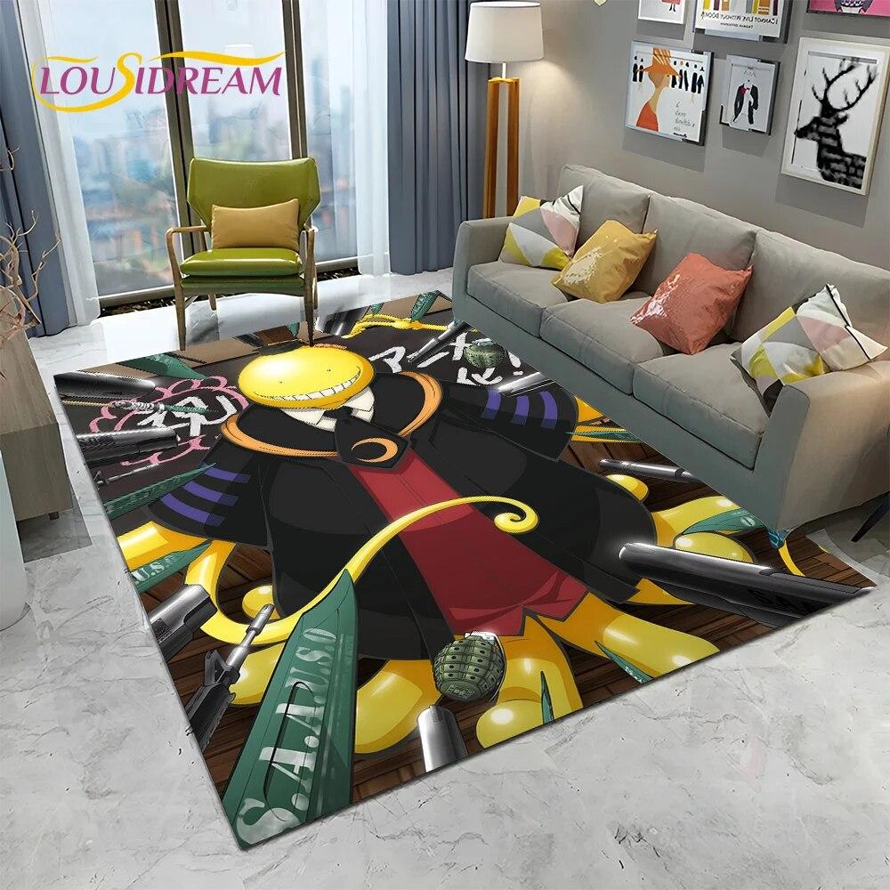Cartoon Assassination Classroom Anime Carpet Rug for Home Living Room Bedroom Sofa Doormat Decor,kid Area Rug Non-slip Floor Mat