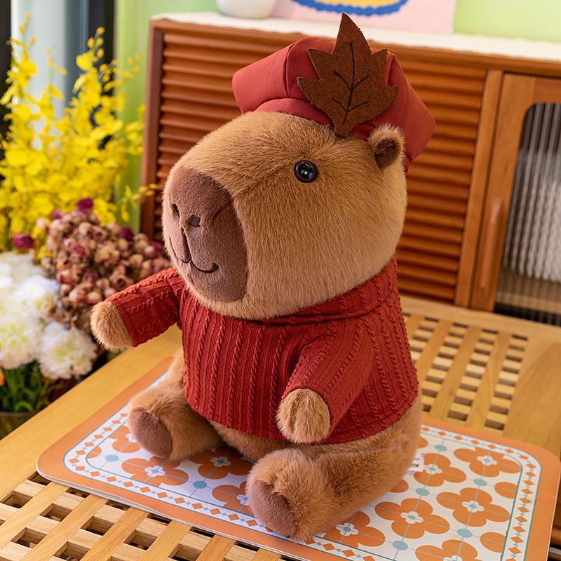 Capybara Clothes Wear Plush Toy Animal Stuffed Doll Cartoon Kids Birthday Gift