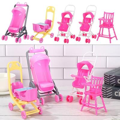 Car Playing House Infant Carts Miniature Baby Stroller Dolls Accessories Dollhouse Furniture