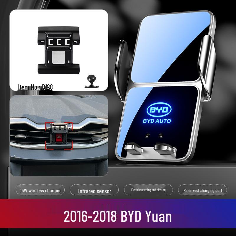 BYD Car Mobile Phone Holder for Dolphin, Qin Plus, Han EV, Tang DMI, Song MAX, Yuan PRO, and E5 Models.