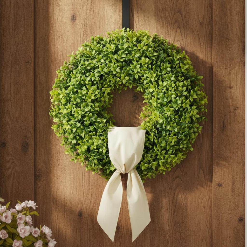 Green Artificial Boxwood Wreath 60 Cm Diameter 20 Inch