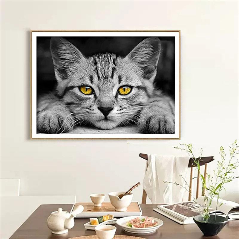 DIY Diamond Painting Kitten Cross Stitch Kit Mosaic Art Diamond Painting Full Circle/Square Diamond Home Decoration
