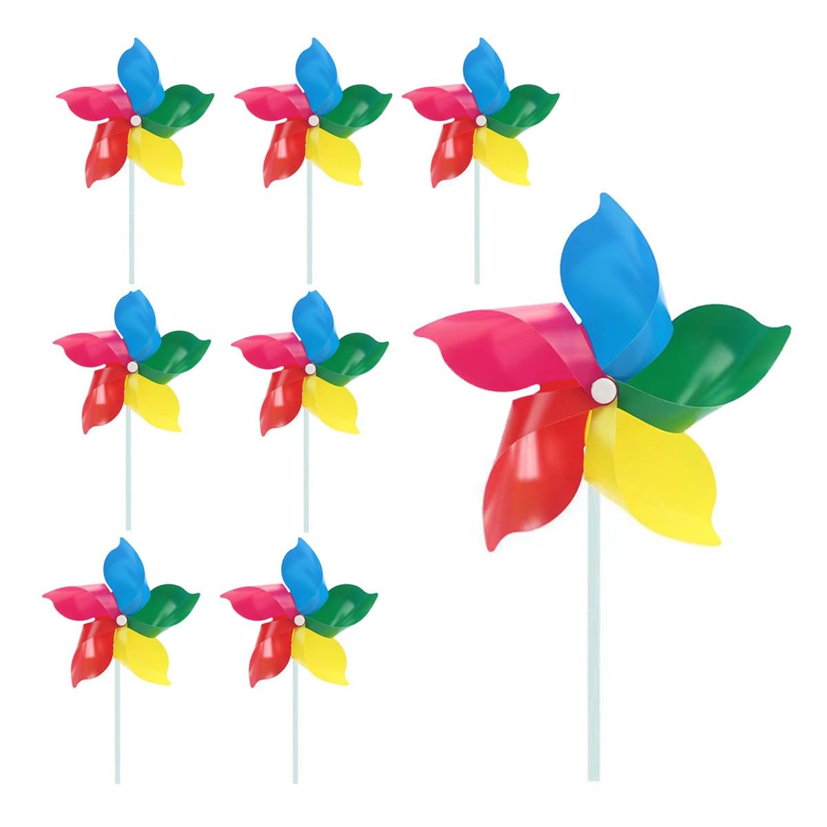 Windmills, Pinwheels, Children s Windmills, Plastic, 50 Pieces, Craft Pinwheel Toy DIY Kit - Decorative Kids Toy, Gardening, Party Decoration,