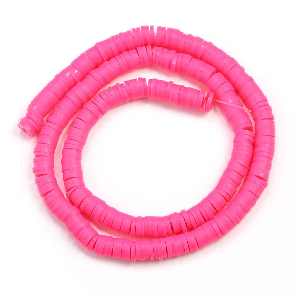 1 Strang 6mm Mehrfarbige Polymer Clay Perlen Flach Rund Handgemacht Lose Abstandene Perlen Für Schmuckherstellung DIY Armband Ohrringe Basteln