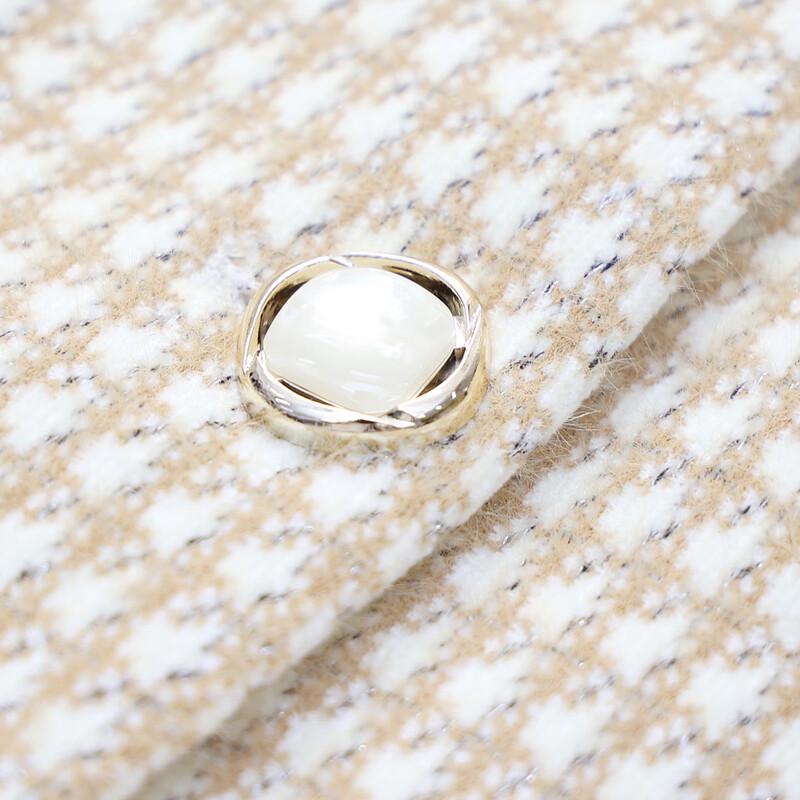 Pa Si Te Women's Plaid Lapel Casual Winter Coat