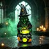 Gothic Home Decor for Halloween Witch Cauldron Lamp Figurine, Resin Scary Witches Lighted-Up Glowing Pot Figurine Cauldron, Festival Supplies