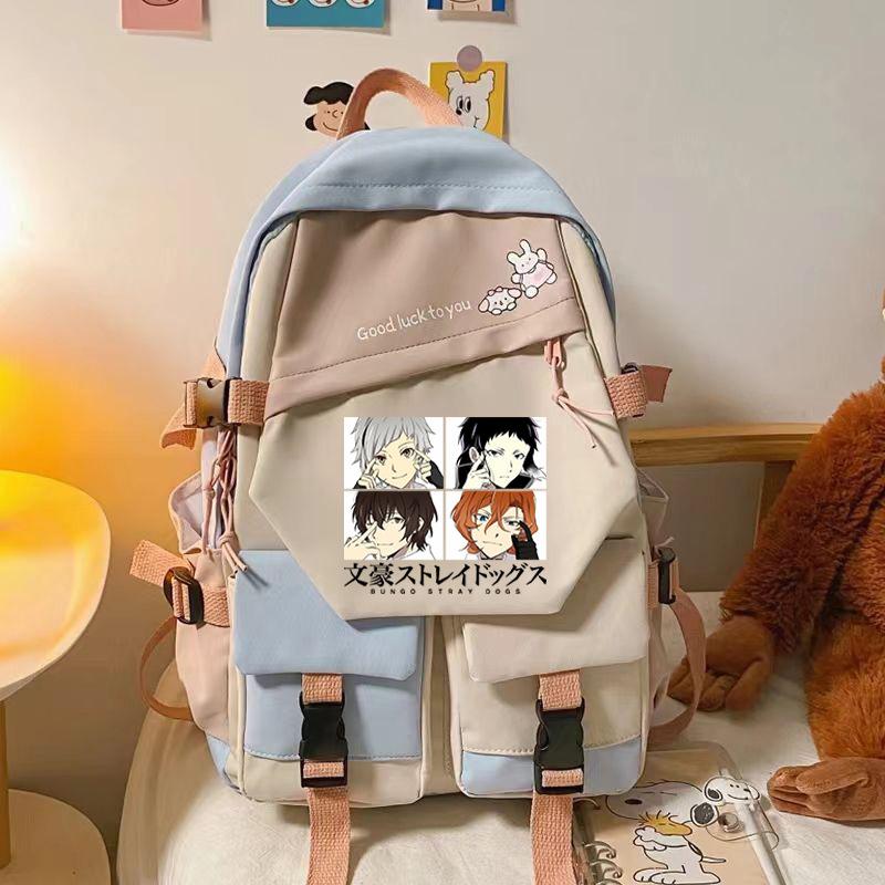 Wenhao Wild Dog Peripheral Printed Backpack Large Capacity Student Personalized School Bag