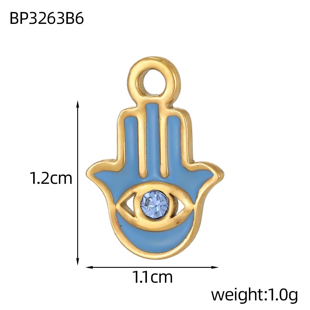 CARLIDANA Pink Blue Enamel Hamsa Hand Charms Gold Plated Charms Religious Muslim Islamic Hand of Fatima Charms DIY Jewelry