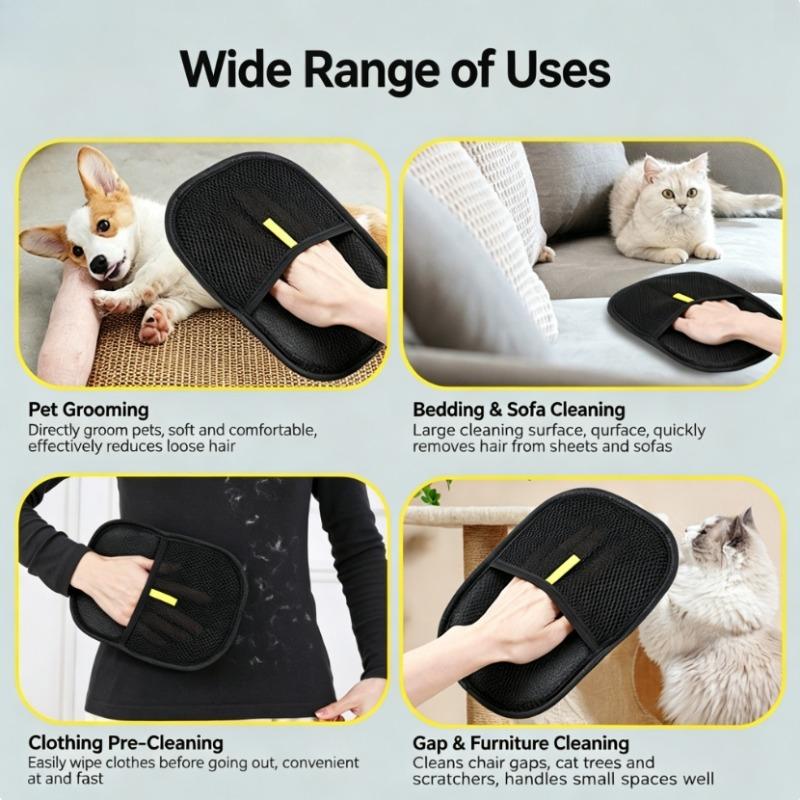 Pet Hair Remover Glove Reusable Grooming Brush for Cats & Dogs Electrostatic Deshedding Tool for Sofa Carpet Furnit
