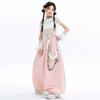 Girls Jazz Dance Outfit Hip Hop Street Performance Costume Kids Stage Wear With Lace Sleeve Top Pink Pants