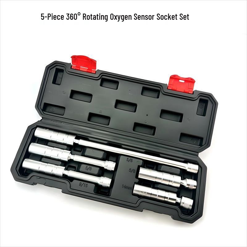 5-Piece Universal Spark Plug Socket Wrench, Chrome Vanadium Steel, 1mm Thin-Walled, Magnetic 5-Piece Set