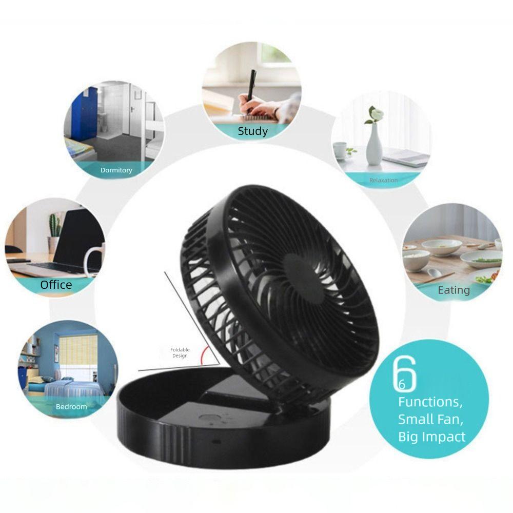 Rotatable Telescopic Electric Fan 24H Long Battery Life Desktop Electric Fan  Outdoor Activity