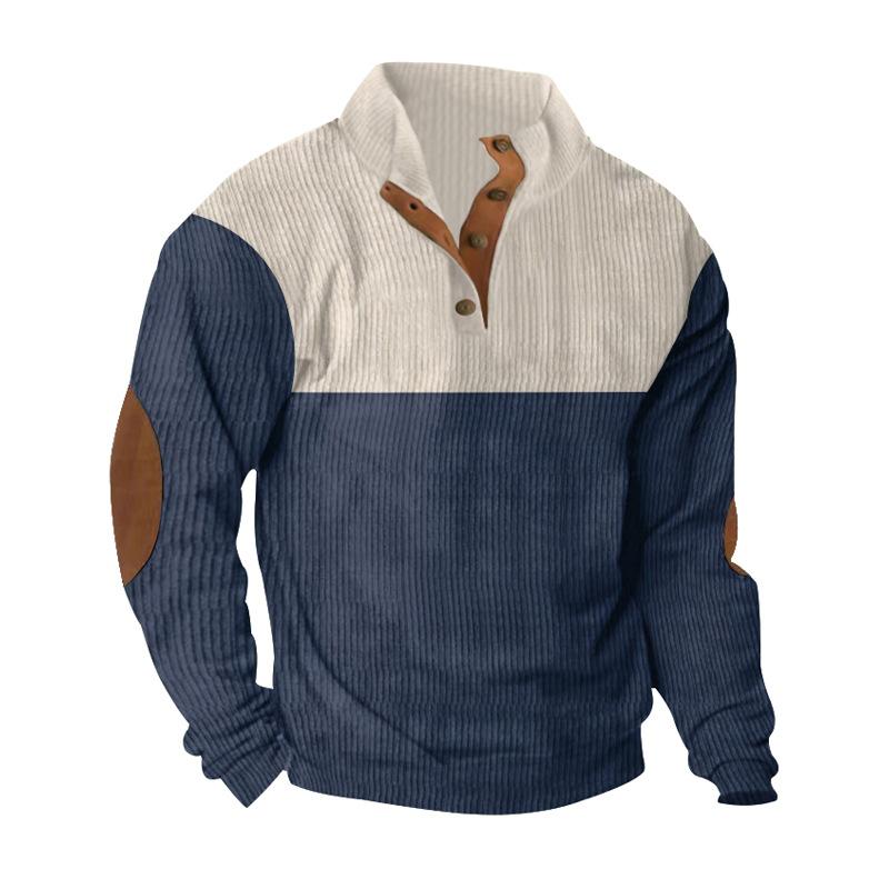 Sweatshirt Pullover Half Placket Buttoned Lapel Sweatshirt Casual Men's Top