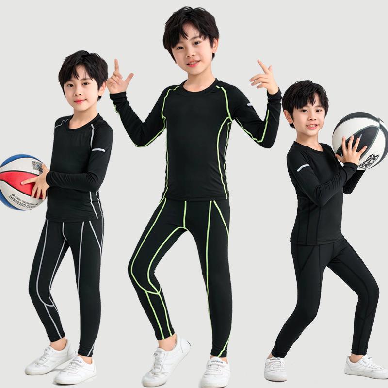 Summer Kids' Quick-Dry Sports Suit - Lightweight, Breathable Top & Pants for Basketball, Football & Running.