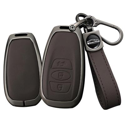 TECART Subaru Key Case, Key Cover, Key Holder, Compatible with Subaru XV, Crosstrek, Forester, Impreza, Legacy, Outback, Etc, Brown A
