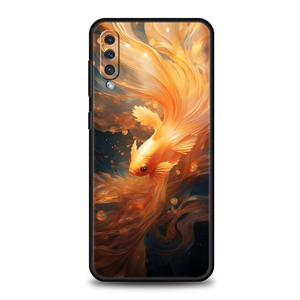 Goldfish Swimming Phone Case for Samsung Galaxy A56 A36 A26 A16 A34 A24 A42 A22 A20 A12 A40 A30 A10 5G Soft TPU Cover Shell Bags