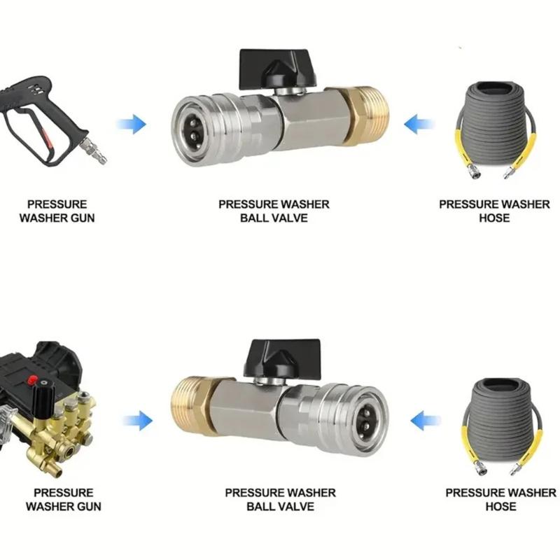 Universal Leak Resistant 1/4 Inch High Pressure Hose Connector Coupler Metal Valves Adapter For Water Sprayed Guns