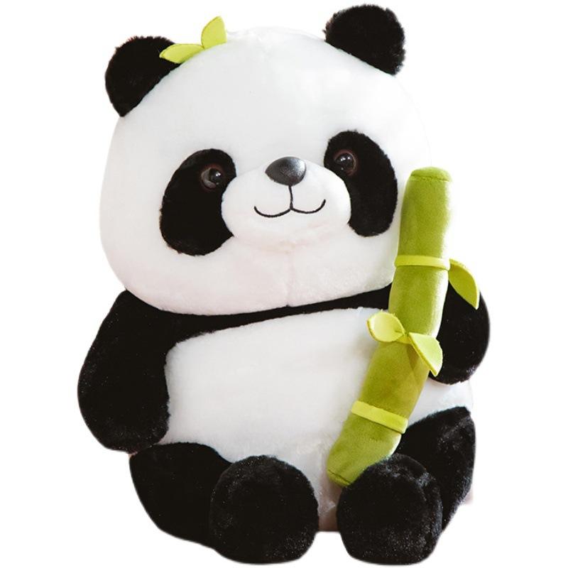 Cartoon Panda Doll Plush Toy Animation Panda Eating Bamboo Shoots Sleeping Pillow Rag Doll Girl Children Gift