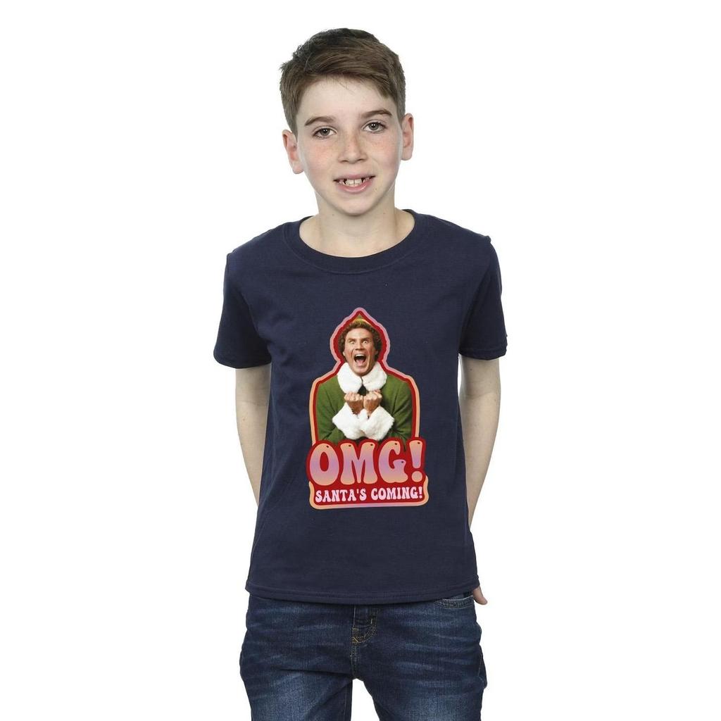 Elf Boys Santa Is Coming Cotton T-Shirt
