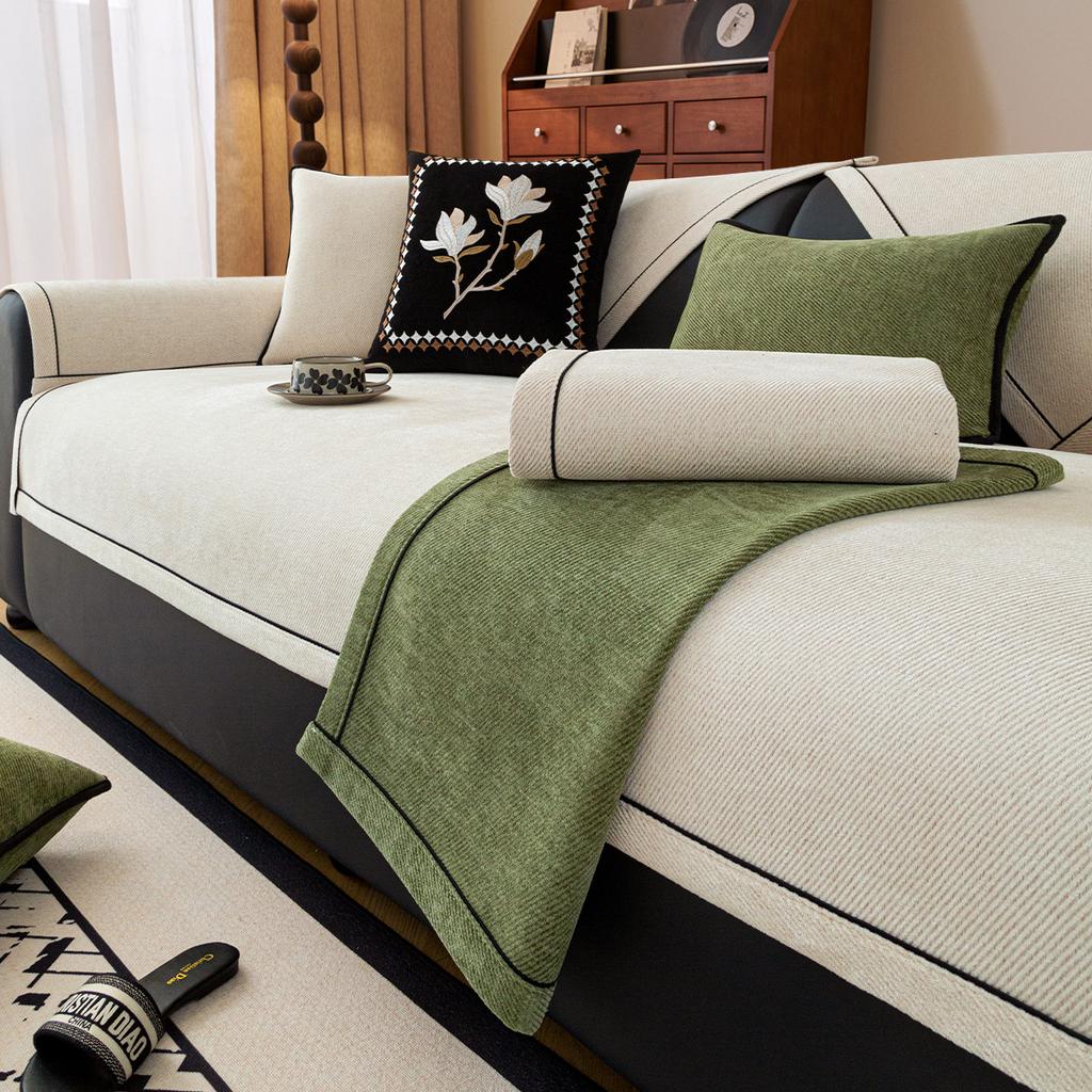 Sofa Cushion Universal In All Seasons, New Light Luxury High-End Non-Slip Leather Sofa Cushion, Chenille Sofa Cover Towel