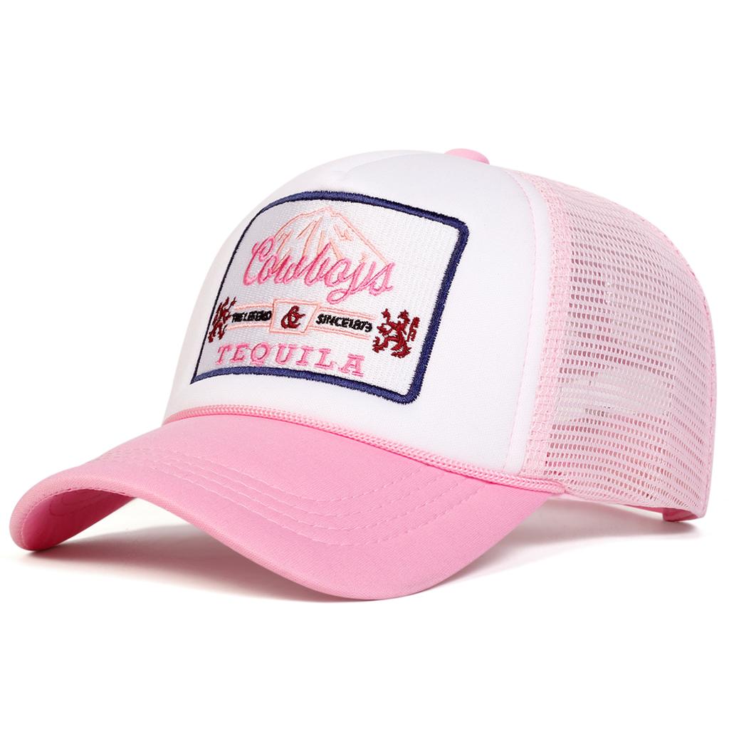 Men Letter Embroidered Baseball Cap Mesh Hat Outdoor Adjustable Sunscreen Leisure Hat Spring Autumn Travel Tourism Beach Vacation