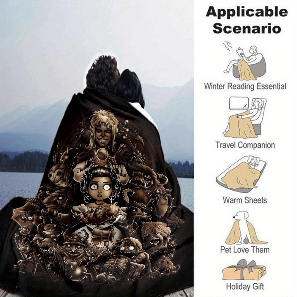 1pc Maze,Goblin,Crystal Digital Printed Flannel Blanket, Super Soft Plush Bed Cover, Multipurpose Quilt for Sofa, Bed, Office,42