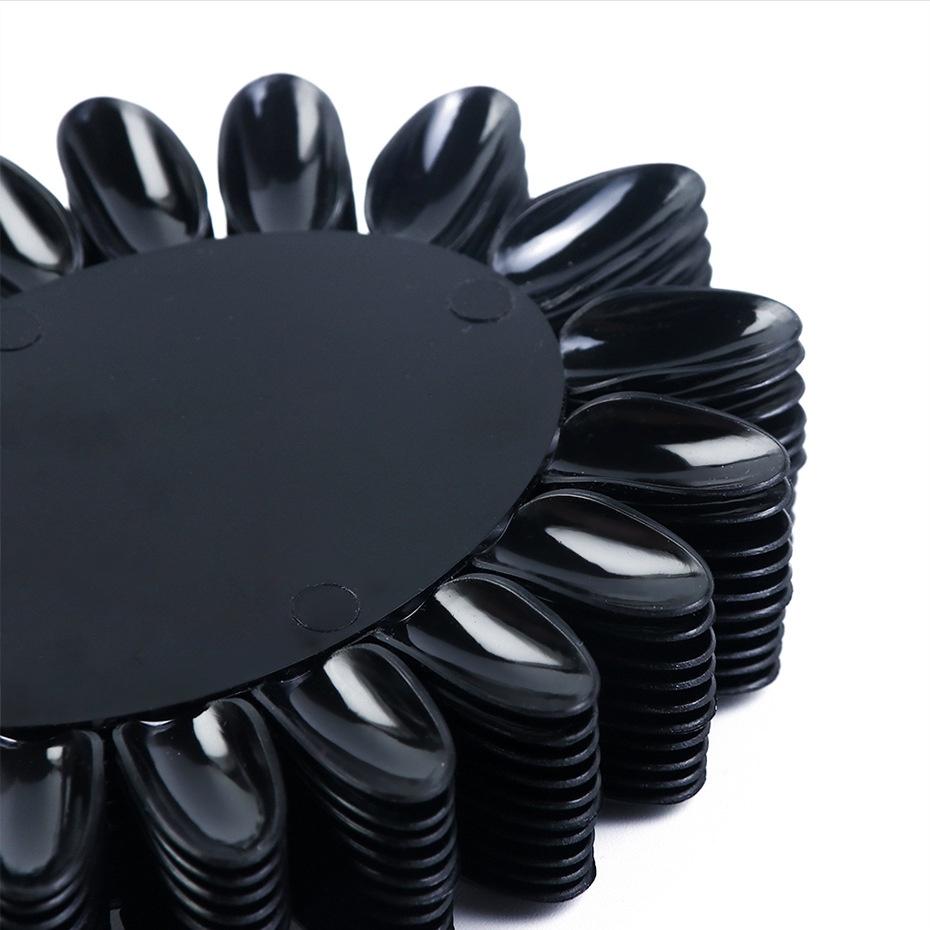 160 Stück Künstliche Nägel Oval Klar Natur Schwarz Spitzen auf Ring Display Falsche Nagelkunst Designs Acryl UV Gel Maniküre Werkzeuge