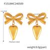 Design Female Hip-Hop Personality Trend Titanium Steel Plated 18K Gold Geometric Devil'S Eye Fringed Earrings Set