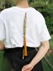 Vintage Folding Bamboo Fan Handmade Non Heritage Song Style Tassel Waist Fan Portable Dance Fan